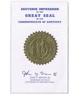 Souvenir Impression Great Seal Of Commonwealth Of Kentucky John Brown III - $3.52