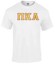 Pi Kappa Alpha T-Shirt - White - Twill Gold Letters with Garnet Outline - £19.73 GBP