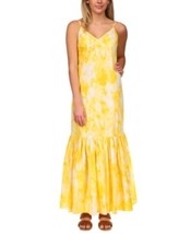 MSRP $175 Michael Kors Printed Maxi Slip Dress Yellow Size XS - £37.31 GBP