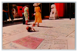 Grauman&#39;s Chinese Theatre in Hollywood, California Handprint Sidewalk Postcard - £3.82 GBP