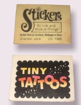 Cracker Jack Vintage Tiny Tattoos &amp; Stickers To Lick &amp; Stick Set Of 2 - $13.88