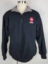 Vintage Lion&#39;s Pride Coca Cola NASCAR Sweatshirt Black 1/4 Zip USA XL - £27.69 GBP