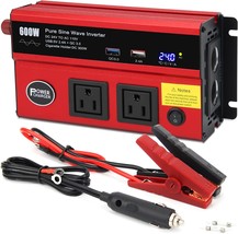 Opl5 600W Pure Sine Wave Power Inverter 24V Dc To 120V Ac With 2 Ac Outlets - £81.90 GBP