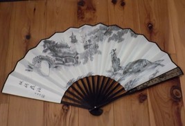 Japanese Art Print Silk Hand Folding Fan Fashion Decor Night For Maple B... - $34.65