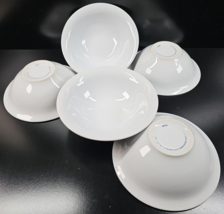 (5) Martha Stewart Classic White Coupe Cereal Bowls Set MSE Stoneware Dishes Lot - £46.46 GBP