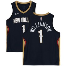 ZION WILLIAMSON Autographed New Orleans Pelicans Nike Navy Jersey FANATICS - £644.02 GBP