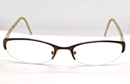 Valentino Eyeglasses Frame Italy Half Rim Gold Plaid Temples Frames Only... - $24.50