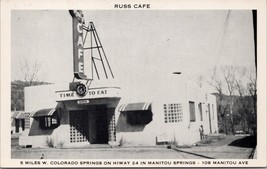 Russ Cafe Colorado Springs on Highway 24 Manitou Springs CO Postcard PC407 - £10.40 GBP