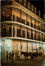 Vtg Postcard Lace Balconies at Night,  Bourbon Street, New Orleans - £5.24 GBP