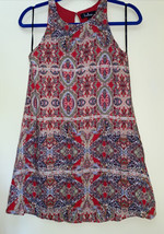 Lulu&#39;s Women Tank Top Red Sleeveless Blouse S. Paisley Sleeveless Crew Neck Boho - £21.36 GBP