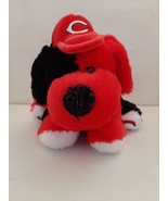 MLB Cincinnati Reds Embroidered 8&quot; Red And Black Plush Dog w/ Cap Stuffe... - £6.47 GBP