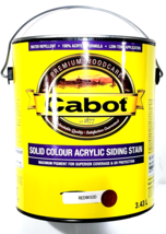 Cabot Premium Woodcare Solid Color Acrylic Siding Stain Redwood Gallon - £28.30 GBP