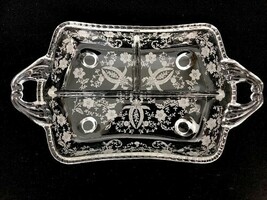 New Martinsville Glass Company Prelude Etched Divided Relish Dish Vintag... - $34.00