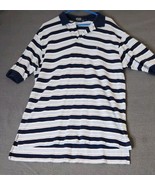 Polo Ralph Lauren Vintage Striped Blue Pima Cotton Pique Polo Shirt Pony... - £15.09 GBP