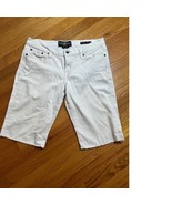 Lucky Brand Sweet &#39;N Low Bermuda Shorts ivory Denim Frayed Hem Stretch S... - $25.35 CAD
