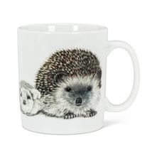 Hedgehog Jumbo Mug Coffee Tea Ceramic 16 oz Grey Black Picture Wraps Around image 3