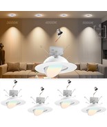 4Pk - Metal 6inch Dimmable Gimbal Retrofit LED Recessed Lights, 140lm/w - £54.52 GBP