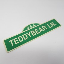 Teddy Bear Lane USA Street Sign 12&quot; x 3.5&quot; Green White Kid&#39;s Room Wall D... - $9.99