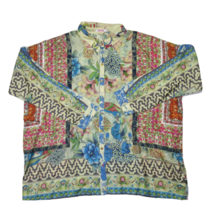 NWT Johnny Was Bayhill Button Blouse in Mixed Floral Print Relaxed Top S - £120.27 GBP