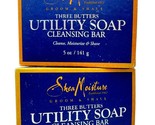 2x Shea Moisture MEN Three Butters UTILITY SOAP Cleansing Bar 5 oz - £55.68 GBP