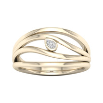 10K Yellow Gold 1/20ct TDW Diamond Split Shank Fashion Ring - £281.45 GBP