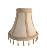 Vintage French Beige Fabric Beaded Fringe 5.25&quot; Boudoir Lampshade, Clip-On - €21,42 EUR