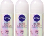 50ml x 3 Jars  - Nivea Pearl &amp; Beauty Deodorant Armpit Roll On 48h - £21.89 GBP