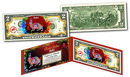 Year of the RABBIT Lunar Zodiac U.S. $2 Bill Red Polychrome Edition - £10.43 GBP