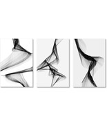 Modern Black and White Abstract Line Wall Art of Lady Dancing 48&quot;W x 24&quot;H - $12.34