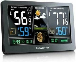 Weather Station forecast Large Color Display Screen Wireless Sensor Temp... - $104.90