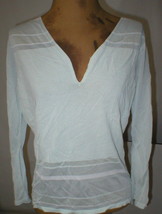 NWT New Womens SWE $134 Top Blouse Large Pale Green Blue White L Rayon Silky Sof - £106.38 GBP