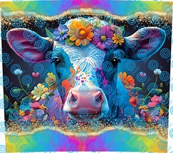 Colorful Cow wrap design for sublimation tumbler/cups png dowload - £2.19 GBP