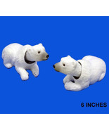 2 BOBBING HEAD WHITE POLAR BEARS bear animals fun toys bobble heads wild... - $6.64