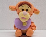Winnie The Pooh Baby Tigger With Purple Bib 4&quot; Mini Plush - £23.57 GBP