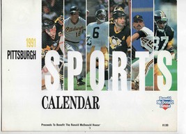 VINTAGE 1991 Pittsburgh Sports Calendar McDonald&#39;s Mario Lemieux - $19.79