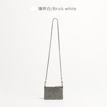 Mini Sparkling Crystal Rhinestone Crossbody Bag with Metal Chain Luxury Design B - £40.23 GBP