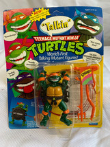 1991 Playmates Toys TMNT "MICHAELANGELO" Action Figure in Blister Pack Unpunched - $118.75