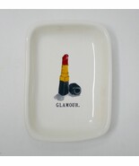 Rae Dunn Magenta Glamour Red Lip Stick Small Trinket Dish Vanity Piece - €14,67 EUR
