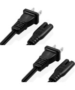 5Core Extra Long 12ft 2 Prong 2 Pack Non-Polarized AC Wall Power Cable - £7.96 GBP