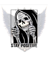 Stay Positive Skeleton Decal – Grim Reaper Thumbs Up Sticker Car Laptop ... - €4,21 EUR+