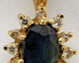 September Birthstone Pendant Blue Sapphire in Yellow Gold Plated - $98.01