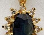 September Birthstone Pendant Blue Sapphire in Yellow Gold Plated - £76.99 GBP