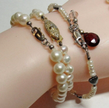 3 Piece Bundle Pack Lot Sterling Silver Pearl Knotted In Between Bracelets - £37.99 GBP