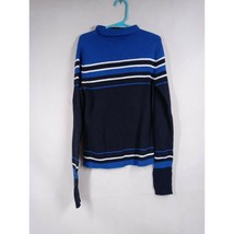 The Limited Girl&#39;s Blue &amp; Black Turtleneck Sweater Size Small 100% Cotton - £11.43 GBP