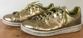 Adidas Stan Smith Gold Metallic Womens Youth Small Athletic Shoes Sneake... - $39.59