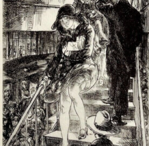 1939 John Sloan Subway Stairs Print Drawing Art Treasury Collection - £41.15 GBP