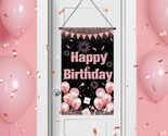 Rose Gold Birthday Door Sign for Women, Rose Gold Birthday Door Banner D... - $18.28