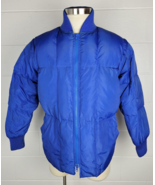 Vintage Brooks Brothers Brooksgate Mens Blue Down Puffer Jacket Coat Medium - £15.53 GBP