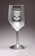 Graves Irish Coat of Arms Wine Glasses - Set of 4 (Sand Etched) - £53.68 GBP