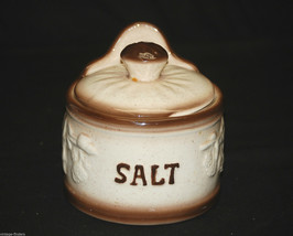 Vintage Style Salt Cellar Counter Box Dish w Lid Country Kitchen Tool Un... - $39.59